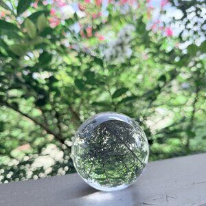Clear Decorative Heavy Art Glass Ball Orb